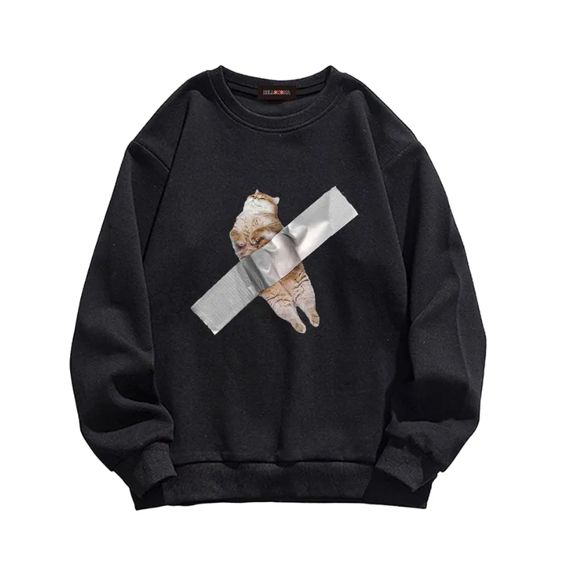 Funny Kitten Print Sweatshirt