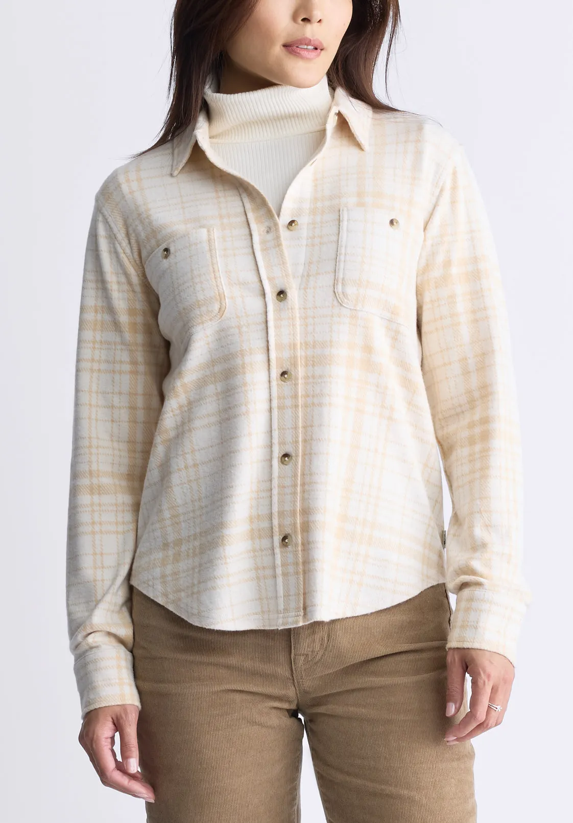 Georgie Women's Long-Sleeved Shirt, Biscotti Beige - KT0124F