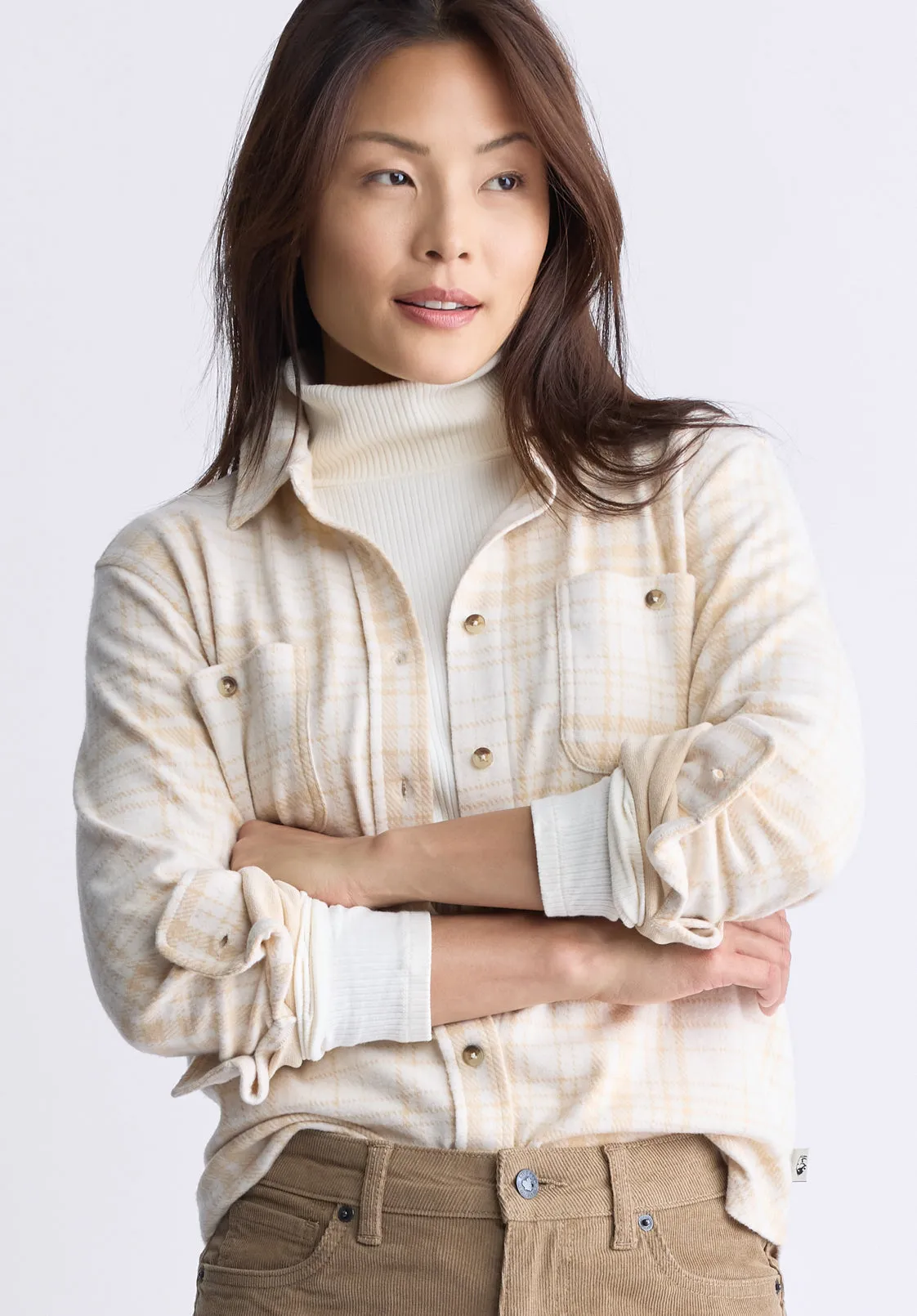Georgie Women's Long-Sleeved Shirt, Biscotti Beige - KT0124F
