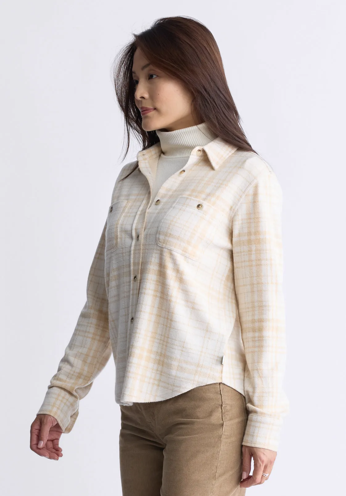 Georgie Women's Long-Sleeved Shirt, Biscotti Beige - KT0124F