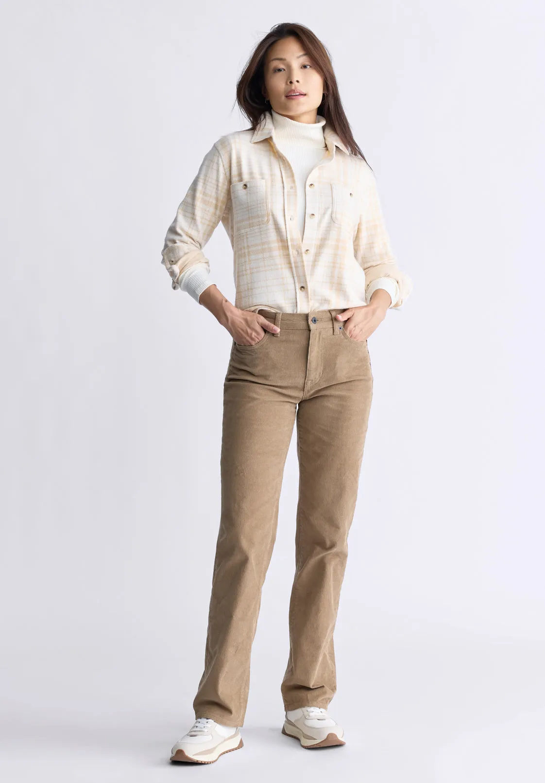 Georgie Women's Long-Sleeved Shirt, Biscotti Beige - KT0124F
