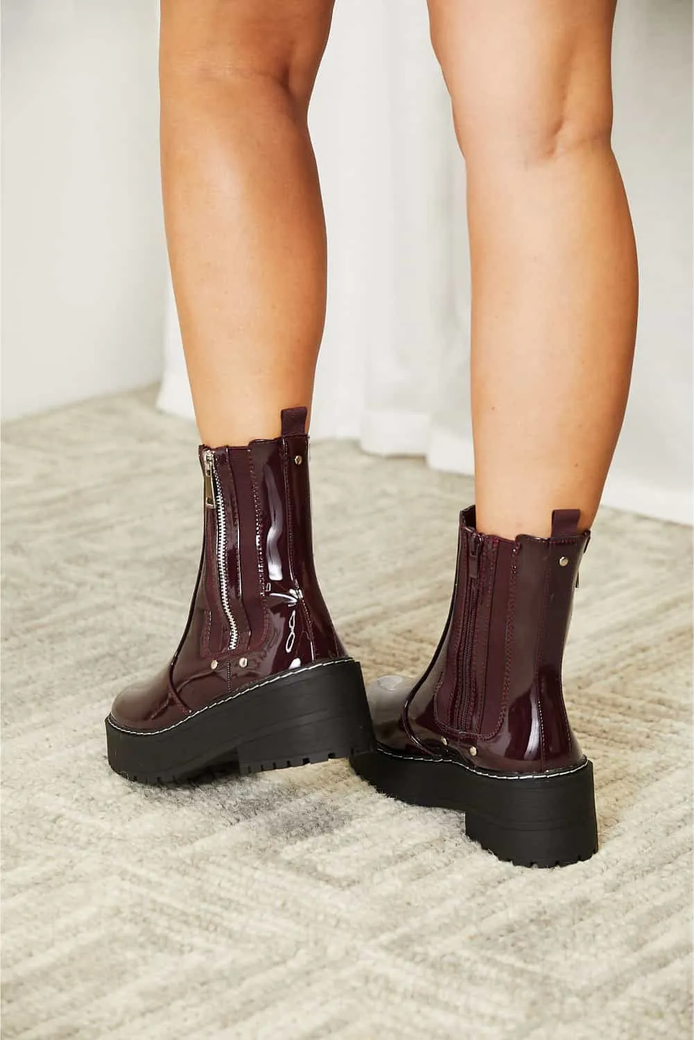 Hazel Blues® |  Forever Link Side Zip Platform Boots