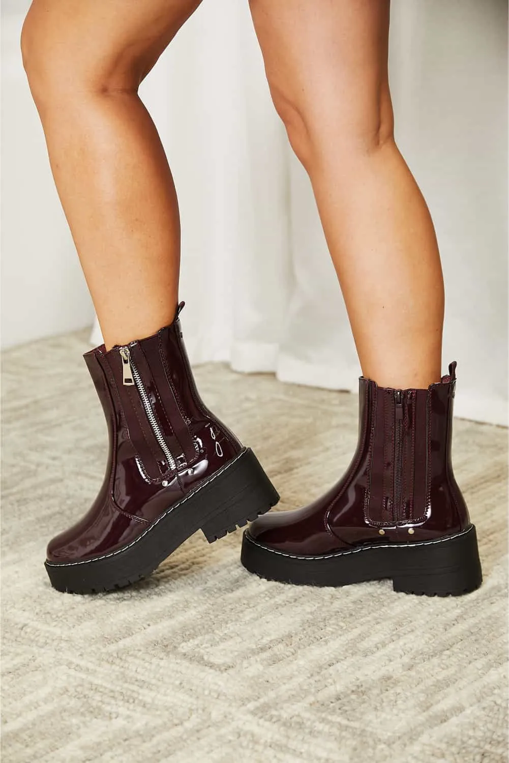 Hazel Blues® |  Forever Link Side Zip Platform Boots