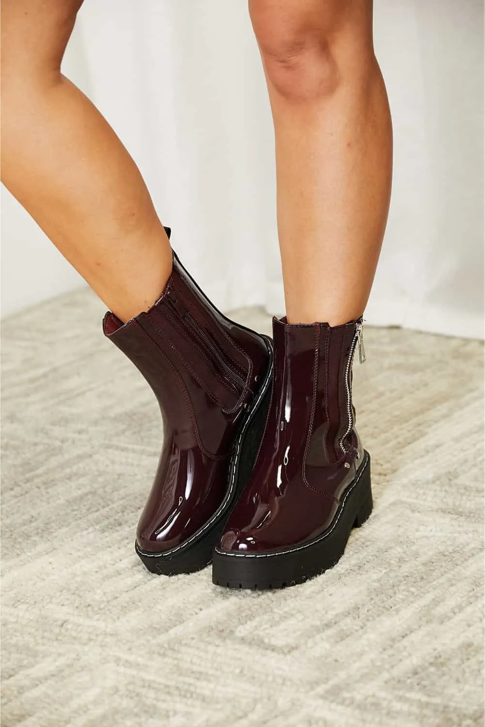 Hazel Blues® |  Forever Link Side Zip Platform Boots