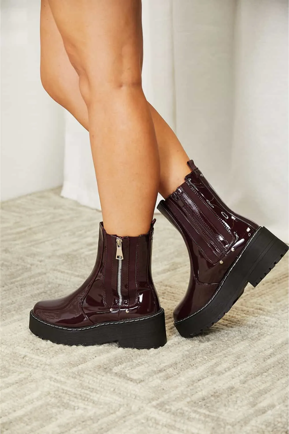 Hazel Blues® |  Forever Link Side Zip Platform Boots