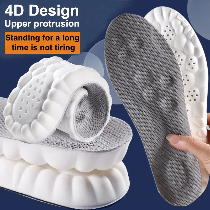 High Elasticity Latex Sport Shoe Insoles Soft Shoe Pads Arch Support Orthotic Insoles Breathable Deodorant Shock Absorption Cushions