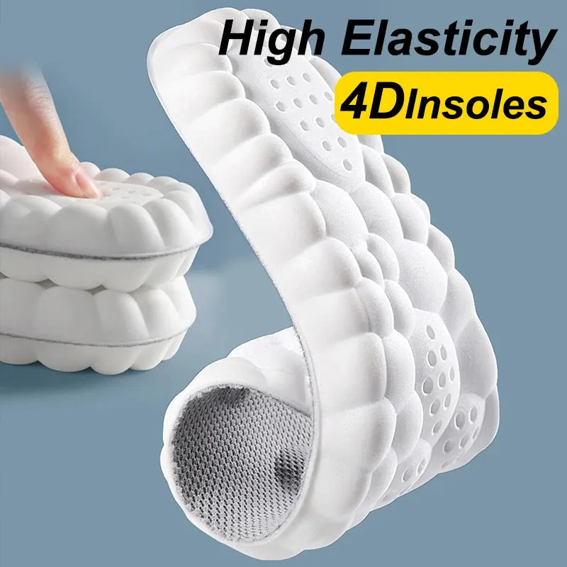 High Elasticity Latex Sport Shoe Insoles Soft Shoe Pads Arch Support Orthotic Insoles Breathable Deodorant Shock Absorption Cushions