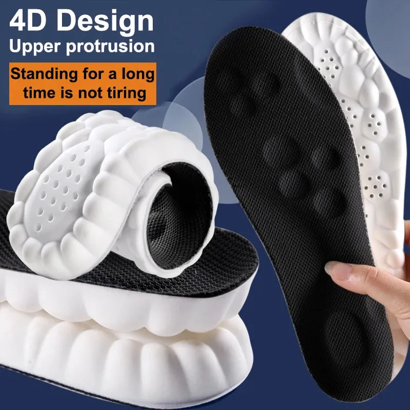 High Elasticity Latex Sport Shoe Insoles Soft Shoe Pads Arch Support Orthotic Insoles Breathable Deodorant Shock Absorption Cushions