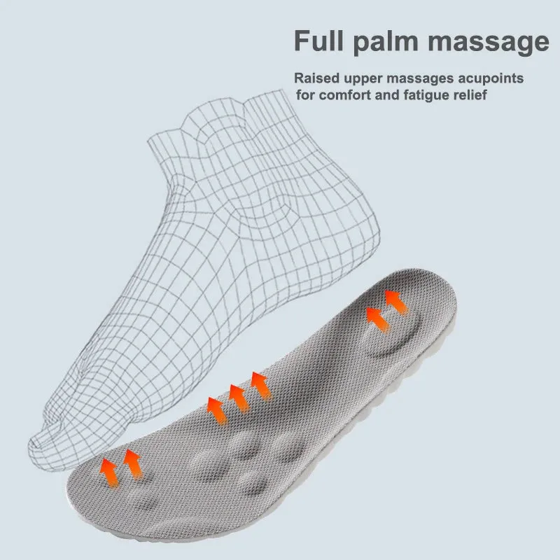 High Elasticity Latex Sport Shoe Insoles Soft Shoe Pads Arch Support Orthotic Insoles Breathable Deodorant Shock Absorption Cushions