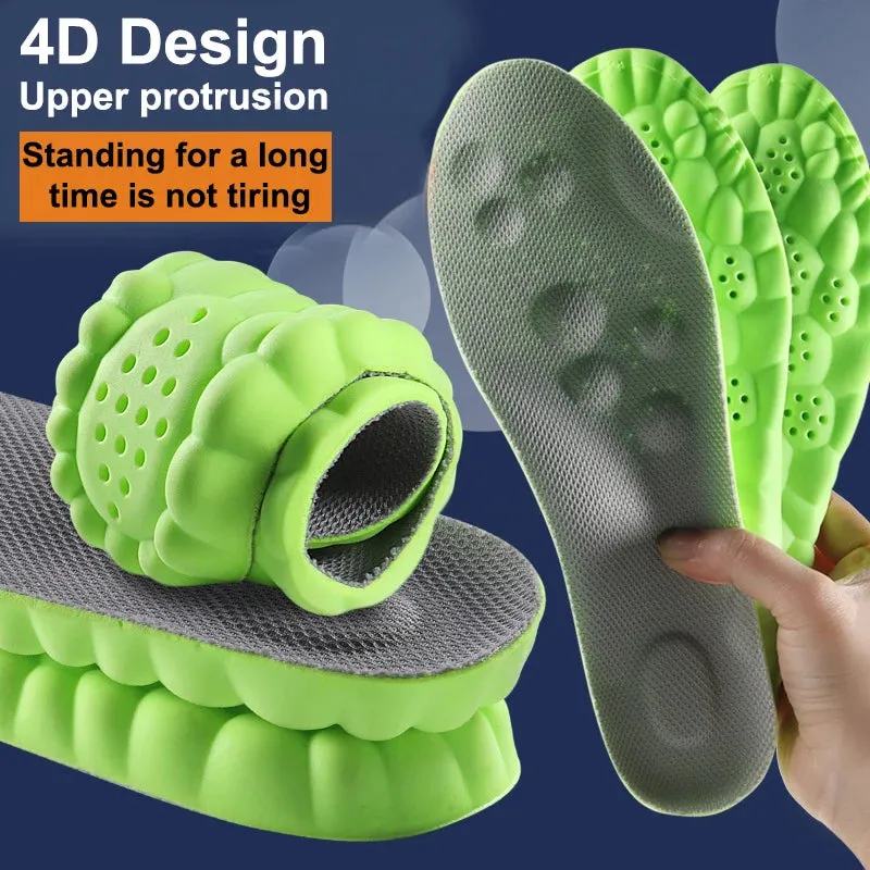 High Elasticity Latex Sport Shoe Insoles Soft Shoe Pads Arch Support Orthotic Insoles Breathable Deodorant Shock Absorption Cushions