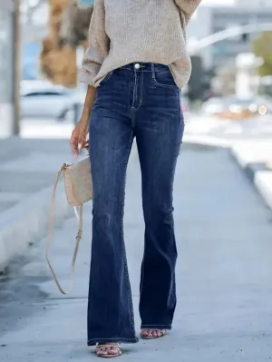 High-Waist Trumpet Denim Trousers