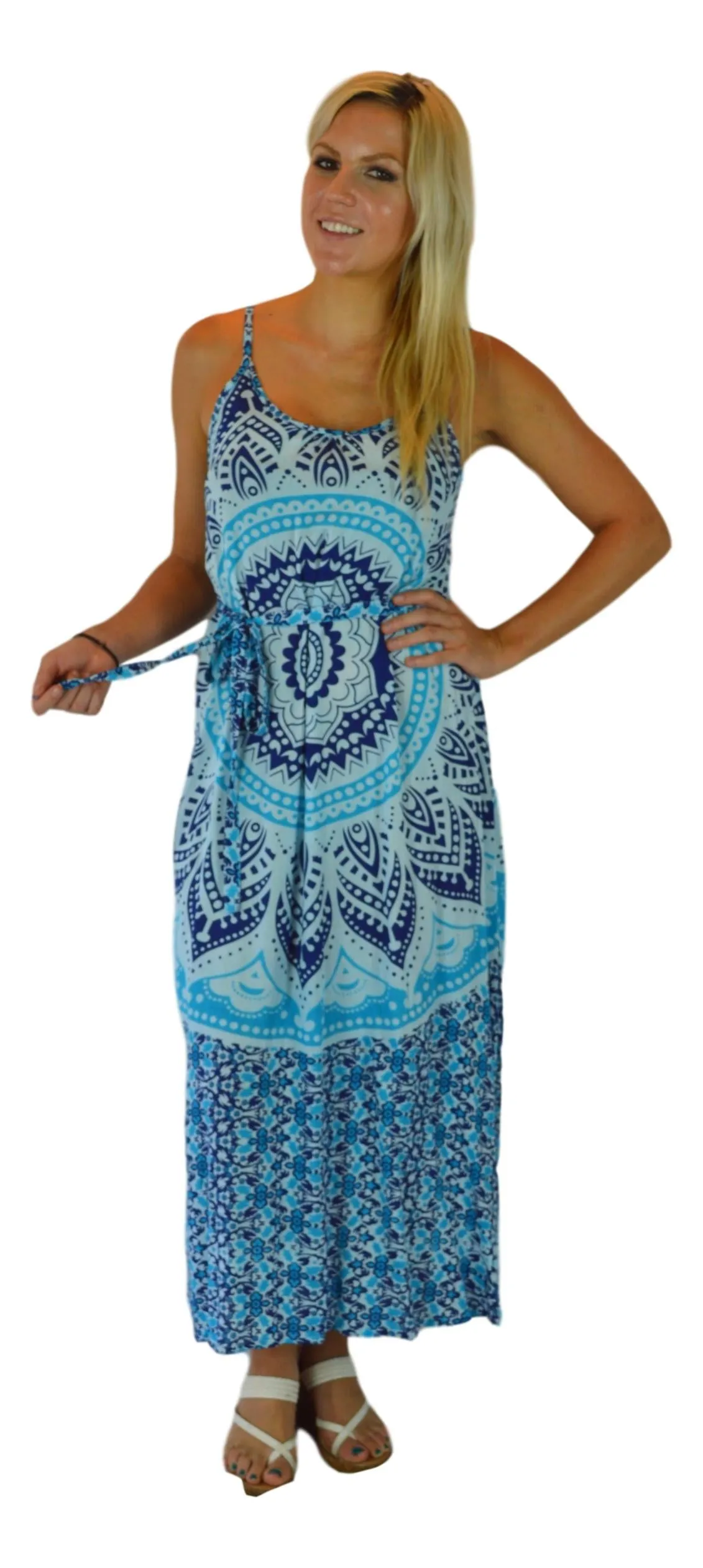 Holoholo - Bali Dress  - Mandala - Navy - Long