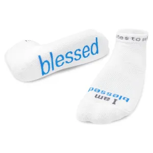 I am blessed™ white low-cut socks