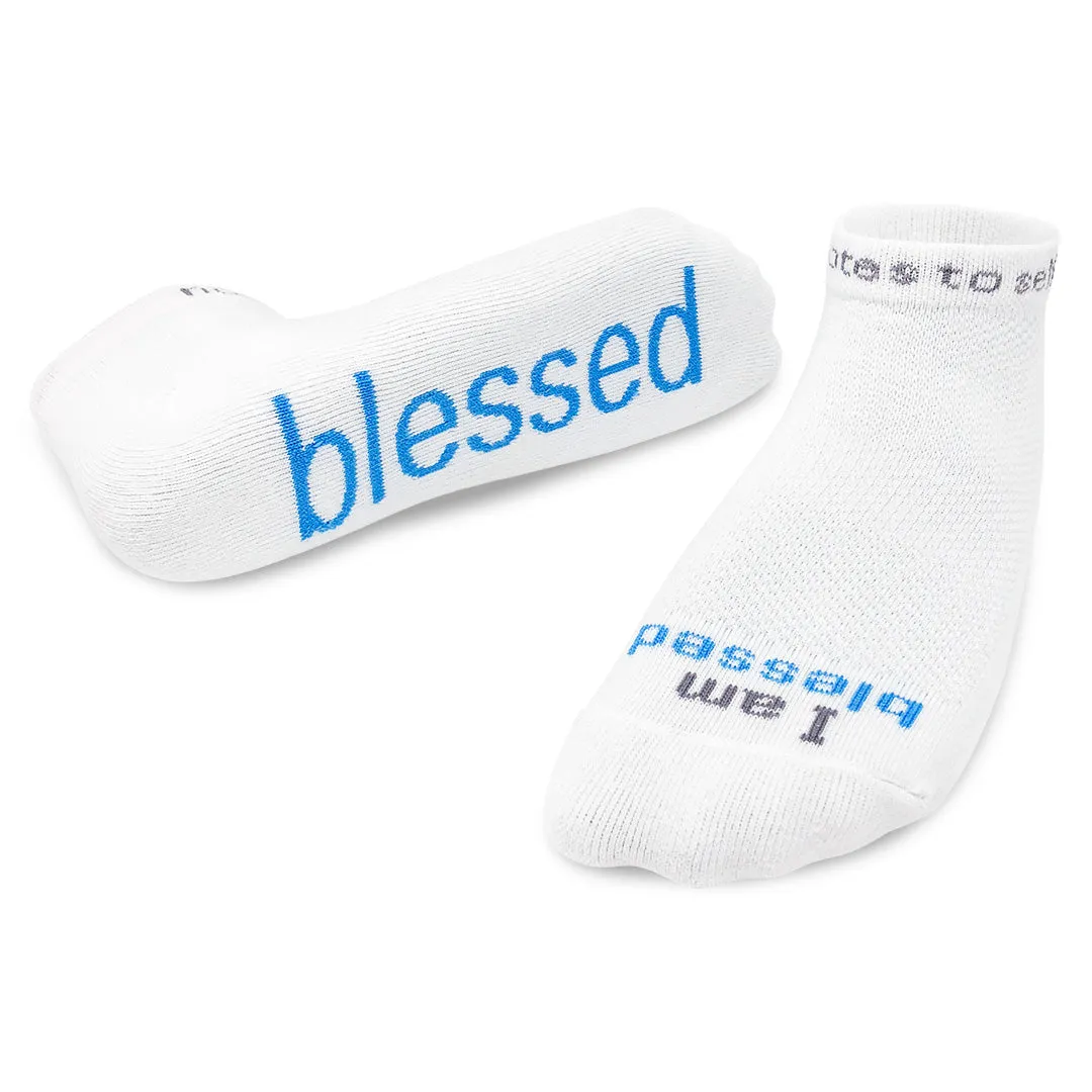 I am blessed™ white low-cut socks
