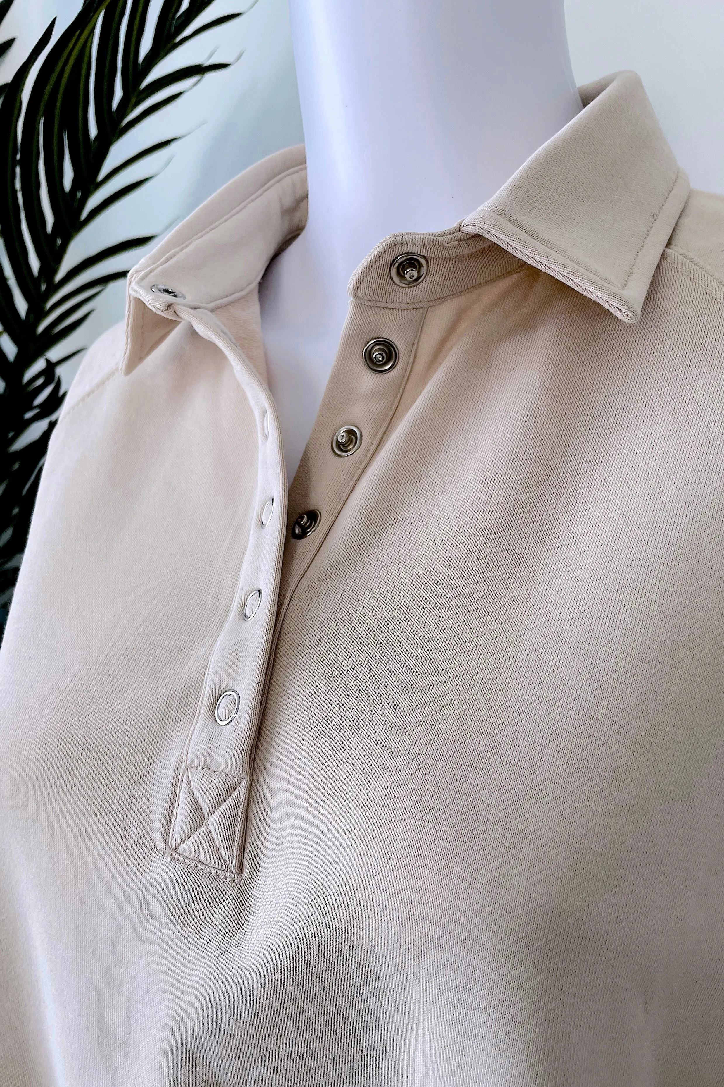 JANIE CASUAL TERRY PULLOVER IN BEIGE