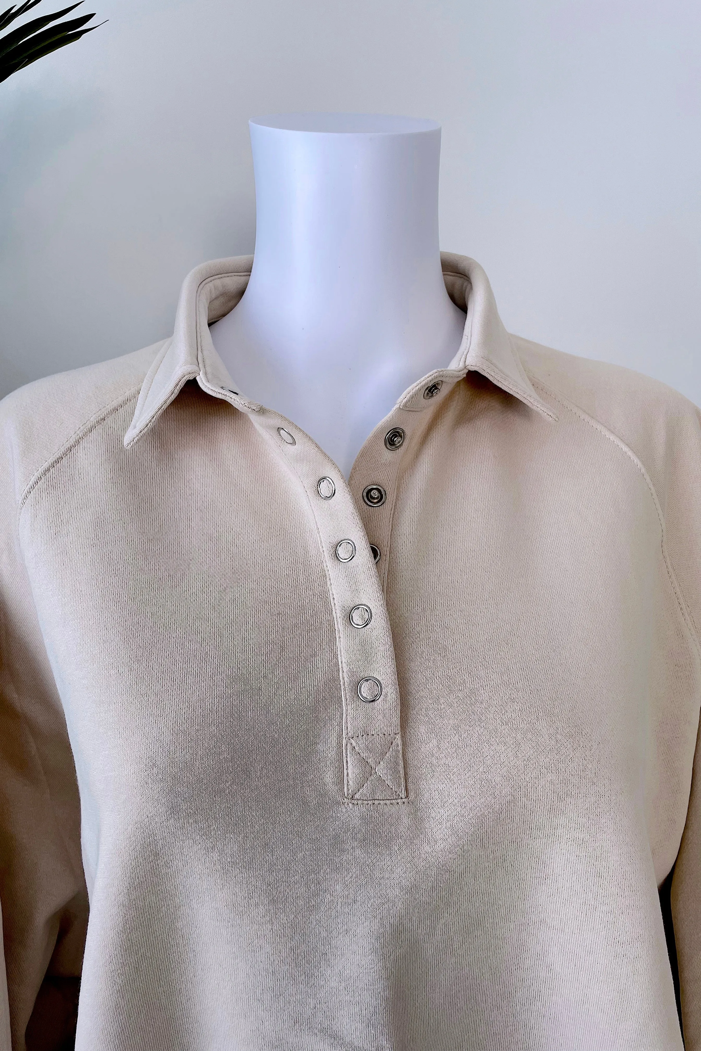 JANIE CASUAL TERRY PULLOVER IN BEIGE