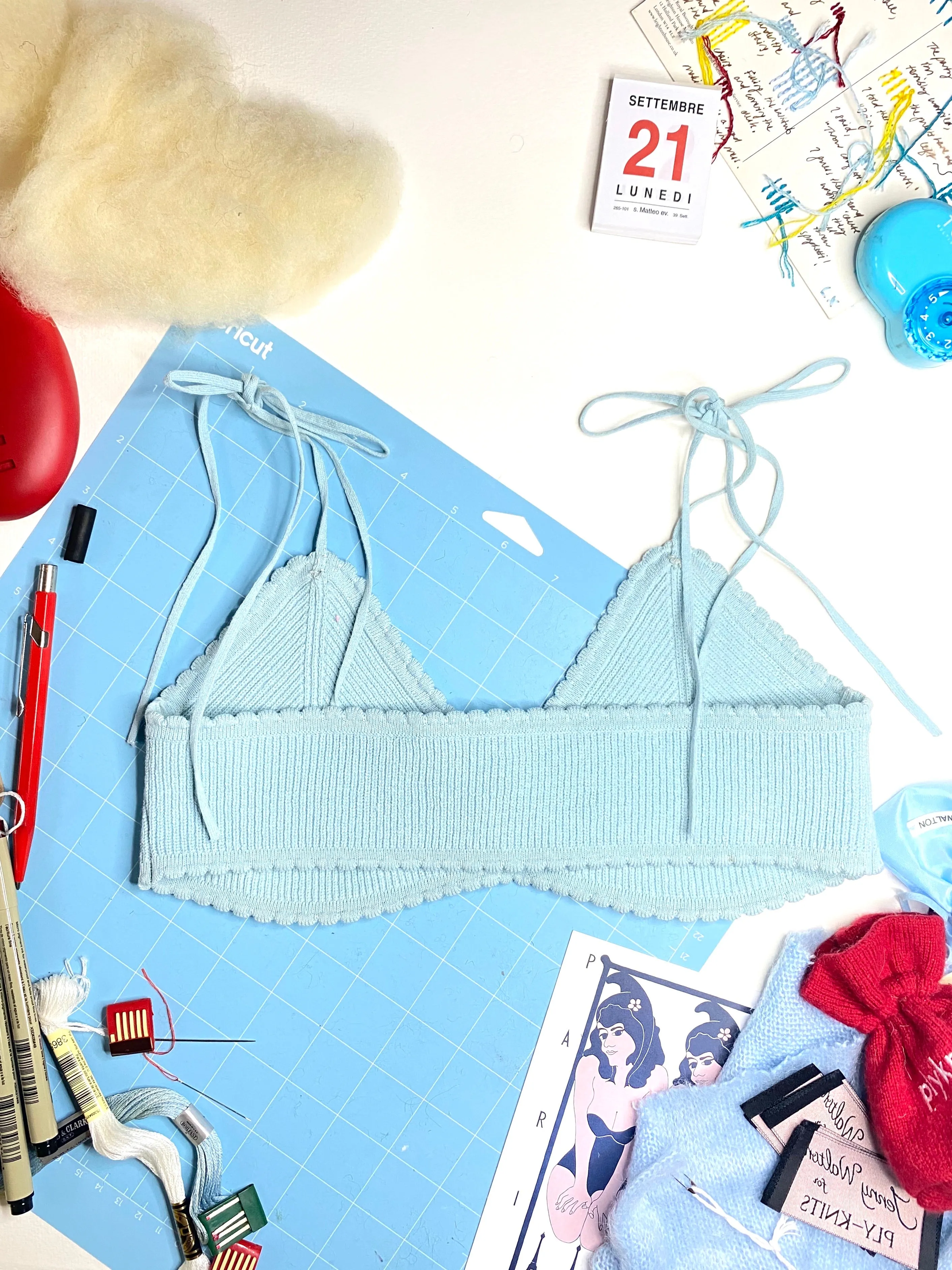 JENNY SCALLOPED BRALETTE IN FORGET-ME-NOT-BLUES