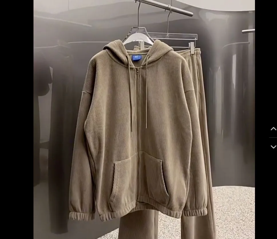 Khaki Hooded Sports Drape Suit