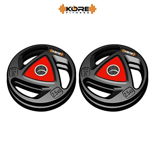 Kore Professional Metal Integrated Rubber Plates DM-10KG (2.5 KG x 4 = 10 KG) Combo 16 Dumbbells Set, Multicolor