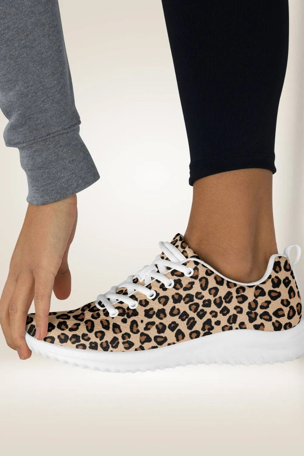 Lace Up Leopard Sneakers