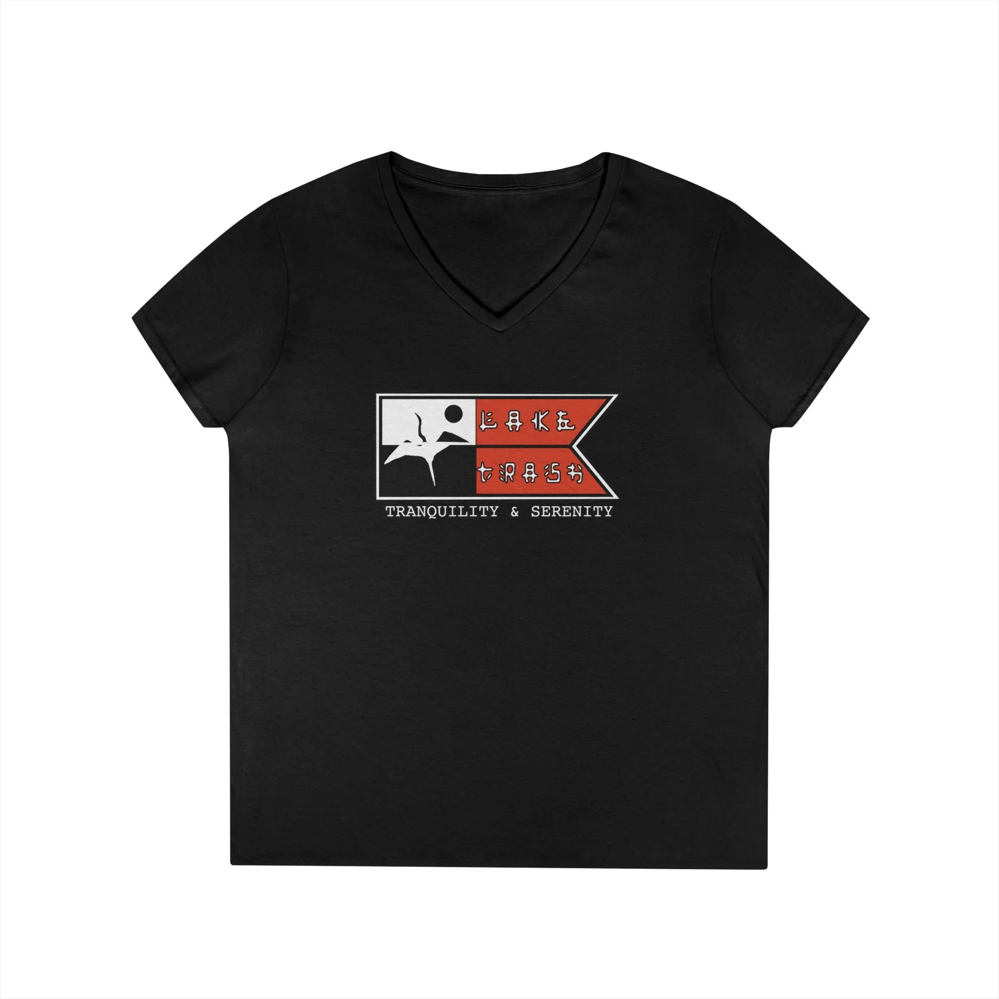 Ladies' V-Neck T-Shirt - Tranquility & Serenity Design | Relaxed Casual Wear
