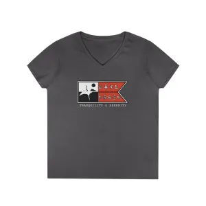 Ladies' V-Neck T-Shirt - Tranquility & Serenity Design | Relaxed Casual Wear