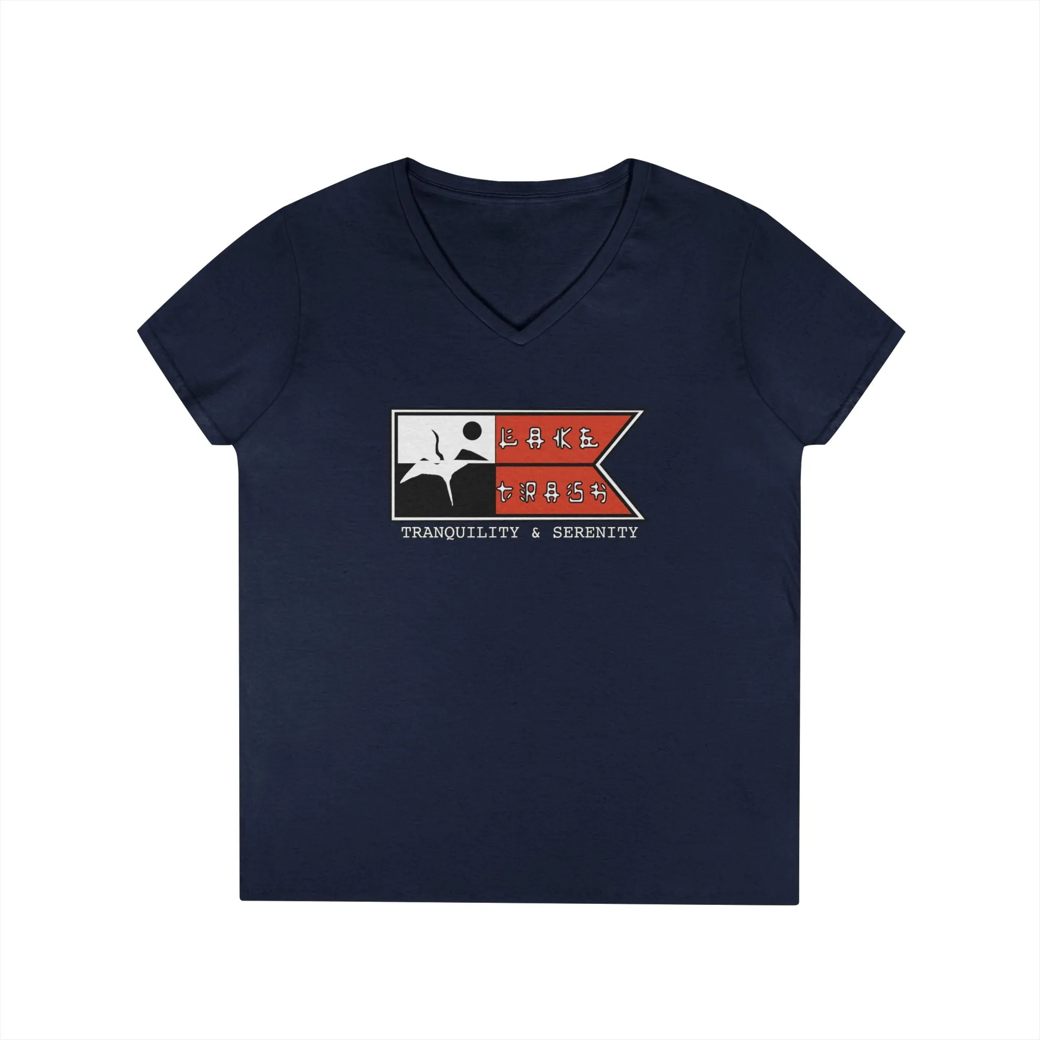 Ladies' V-Neck T-Shirt - Tranquility & Serenity Design | Relaxed Casual Wear