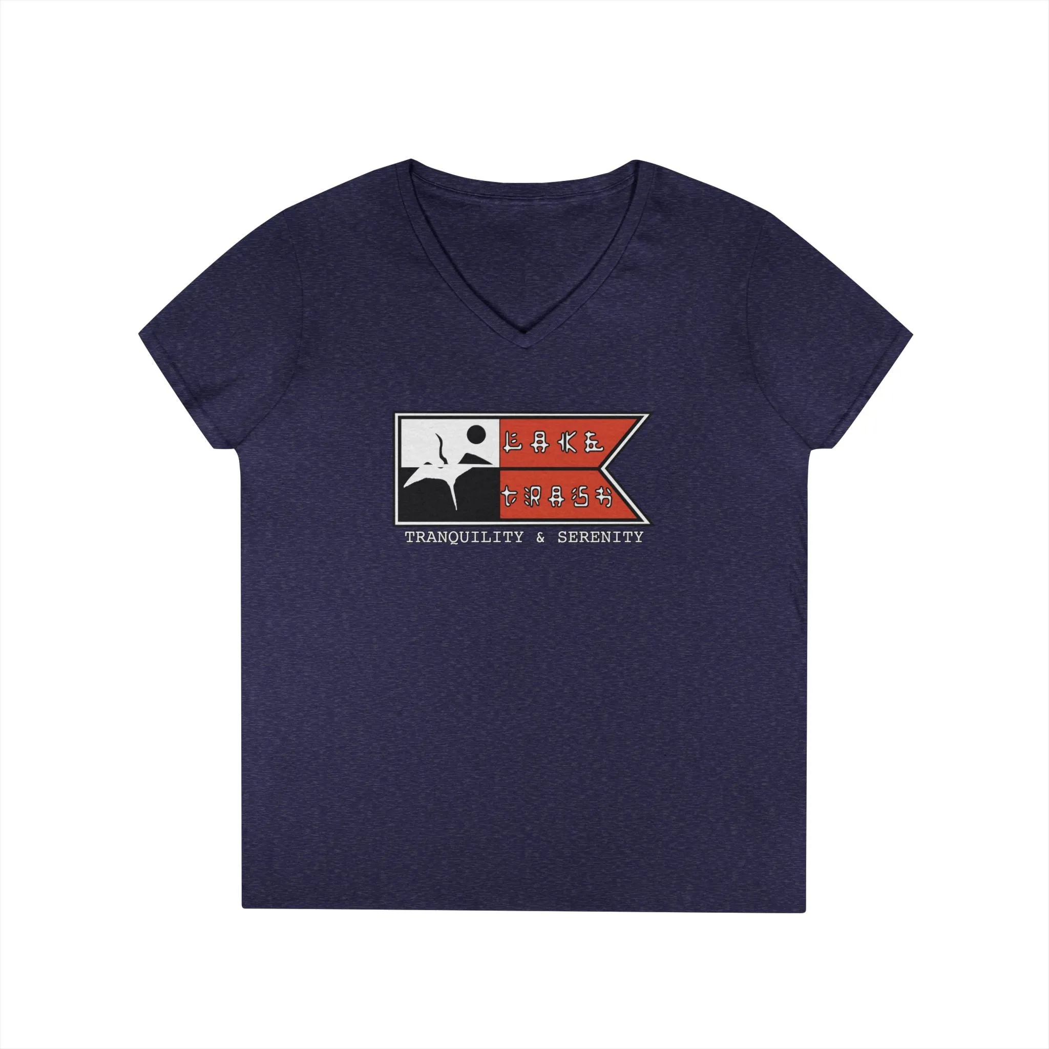 Ladies' V-Neck T-Shirt - Tranquility & Serenity Design | Relaxed Casual Wear