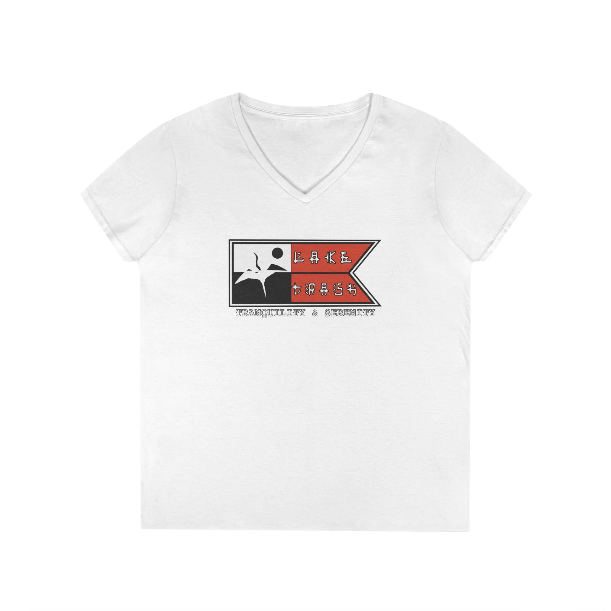 Ladies' V-Neck T-Shirt - Tranquility & Serenity Design | Relaxed Casual Wear