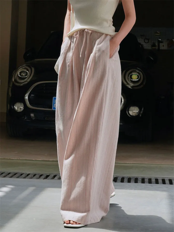 Ladies Wide Leg Comfortable Sun Protection Casual Striped Pants