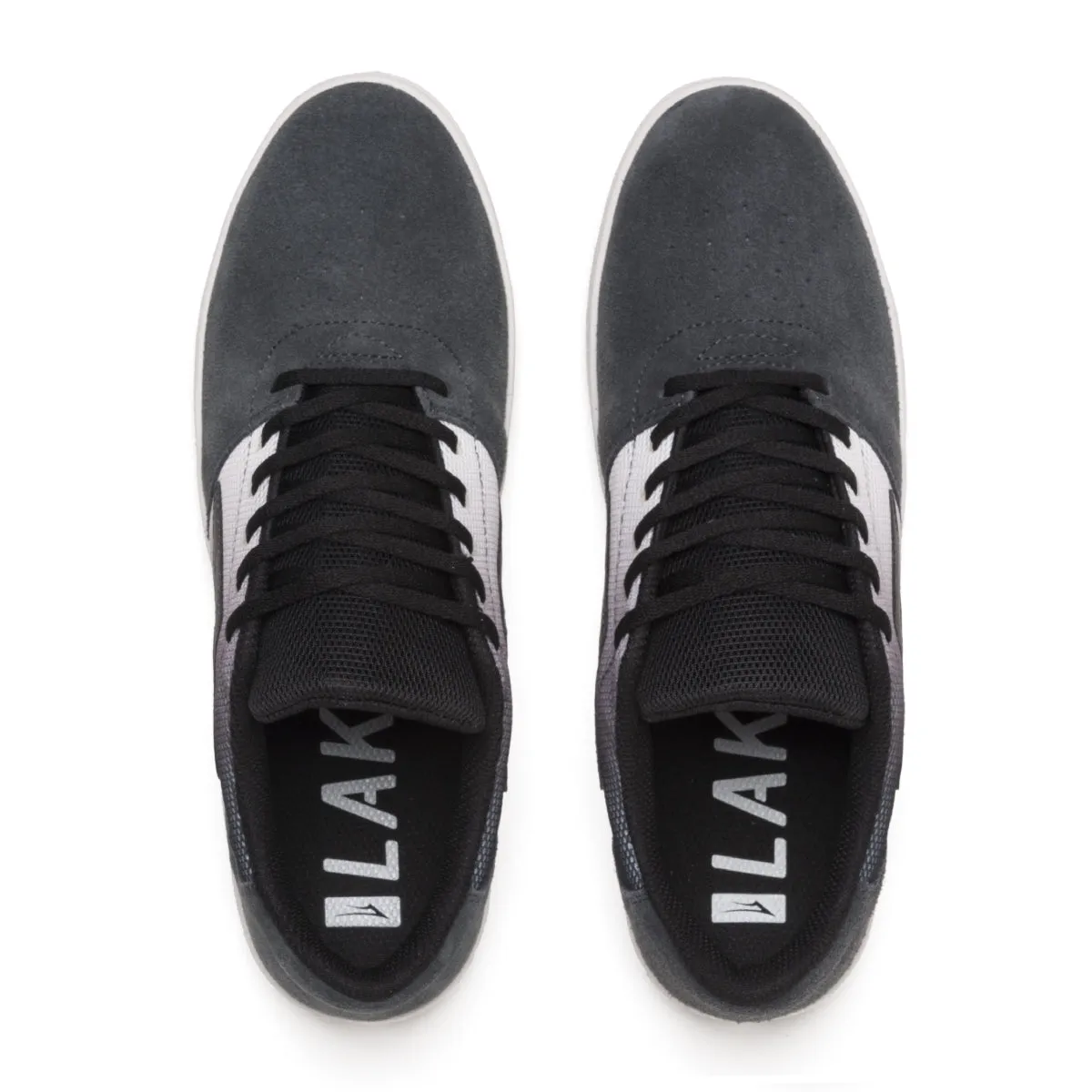 LAKAI SKATE SHOES: BRIGHTON. Black/Gradient Suede. Sizes 7