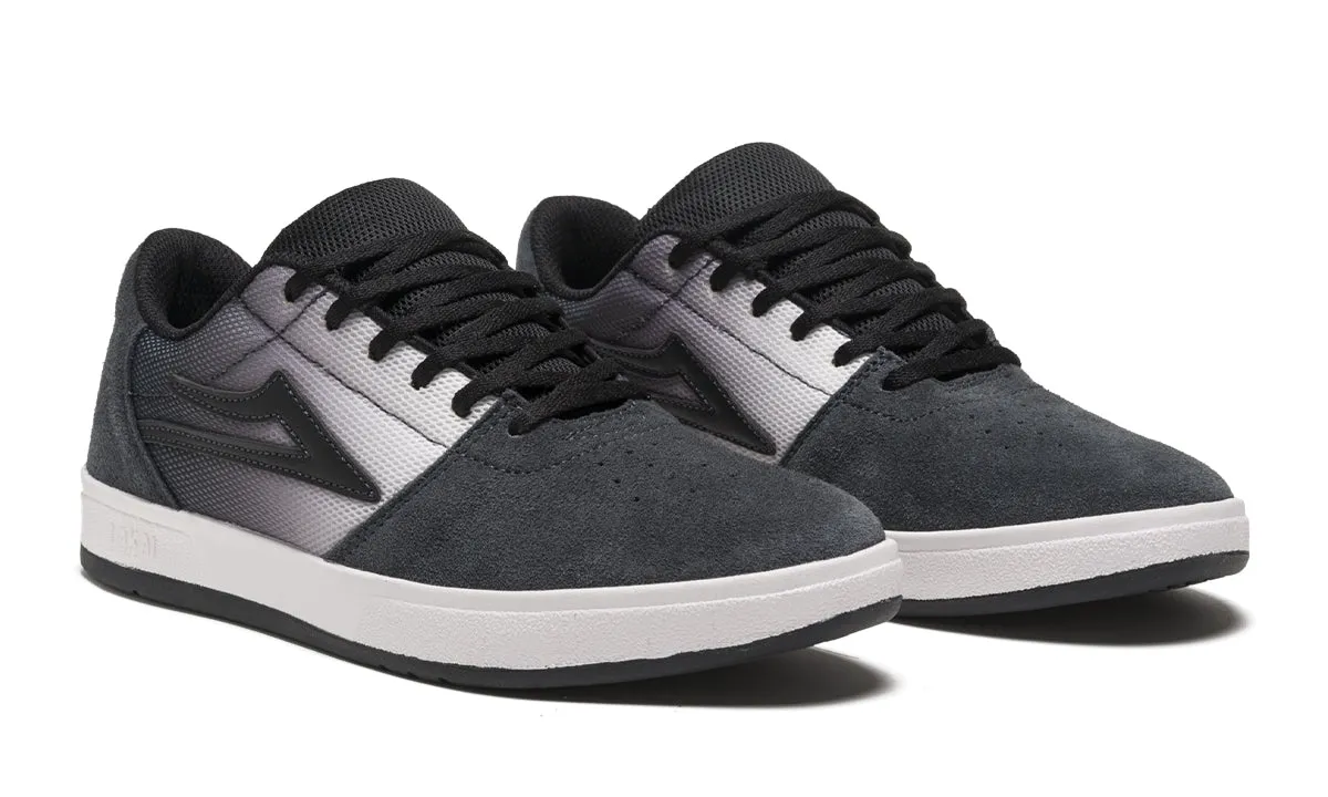 LAKAI SKATE SHOES: BRIGHTON. Black/Gradient Suede. Sizes 7