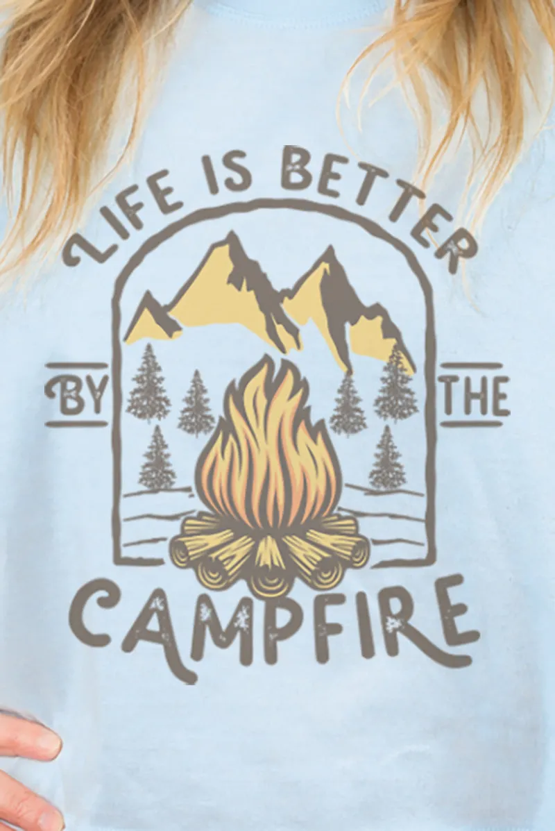 Life Is Better By The Campfire Women's Soft-Tek Blend Crop T-Shirt