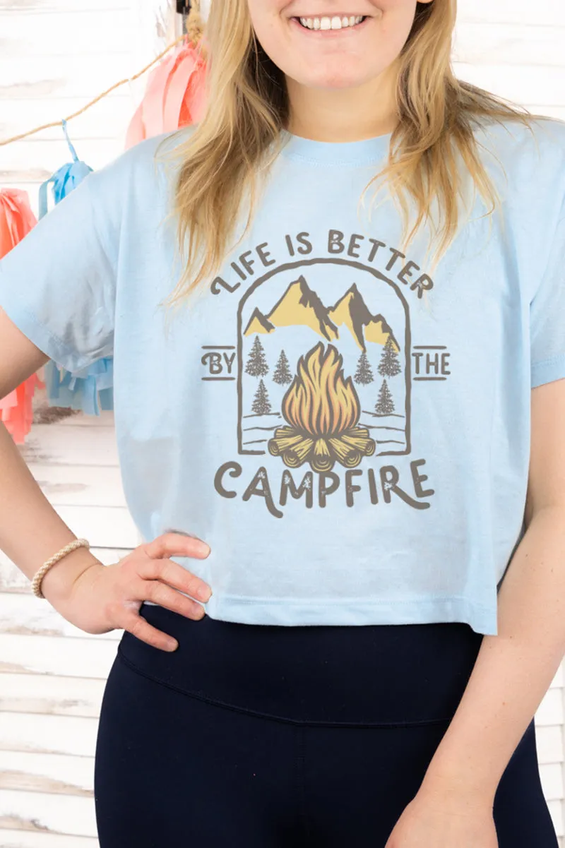 Life Is Better By The Campfire Women's Soft-Tek Blend Crop T-Shirt