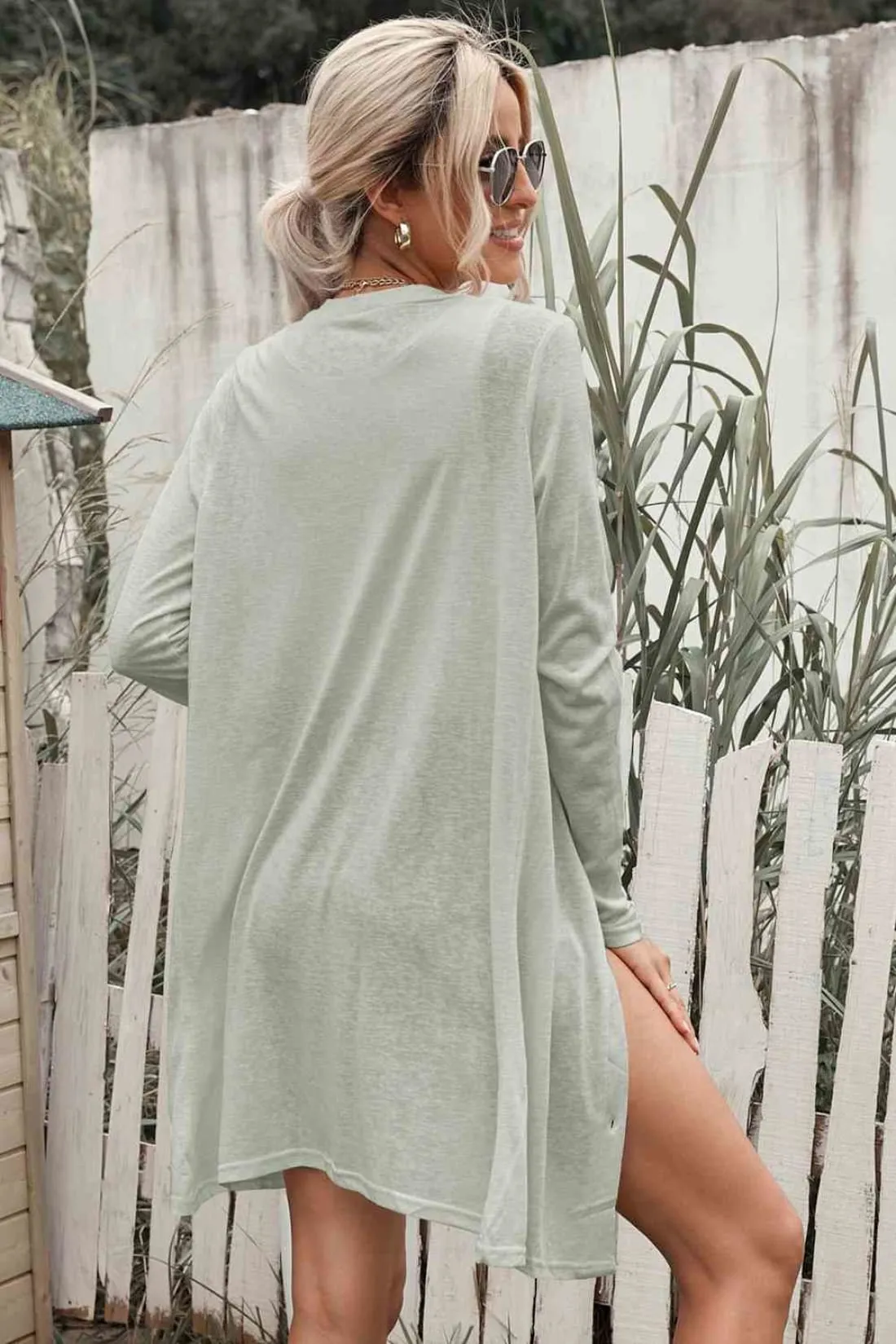 LIghtweight Button Front Longline Cardigan