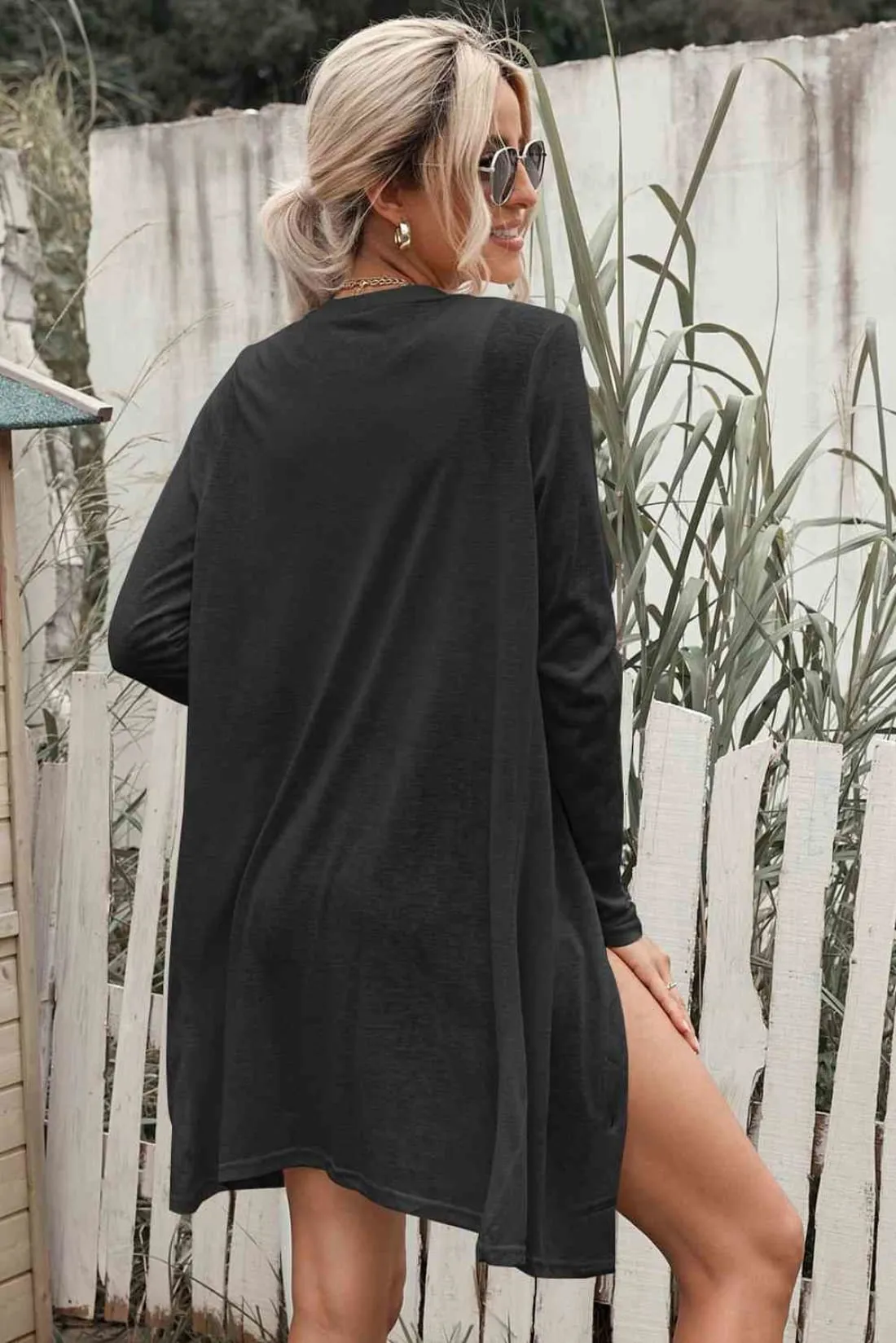 LIghtweight Button Front Longline Cardigan