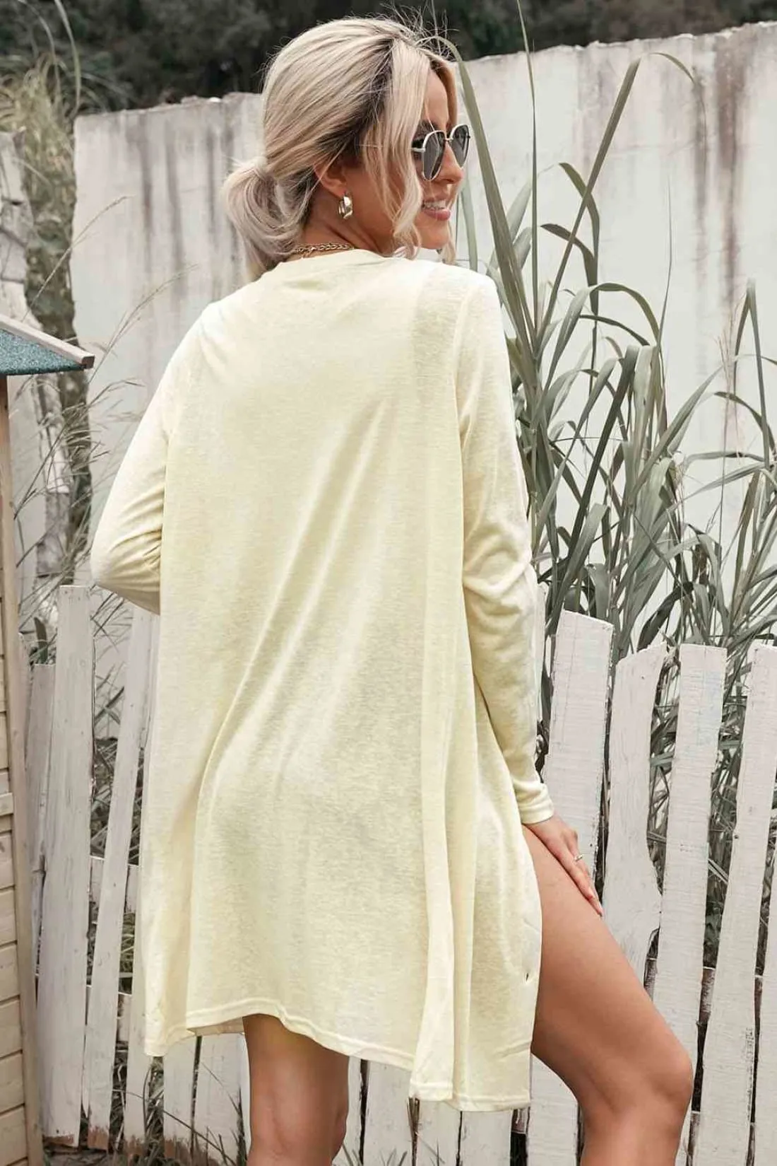 LIghtweight Button Front Longline Cardigan