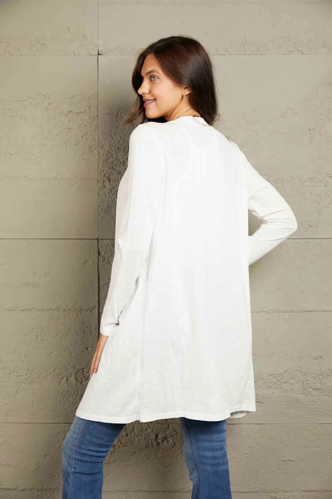 LIghtweight Button Front Longline Cardigan