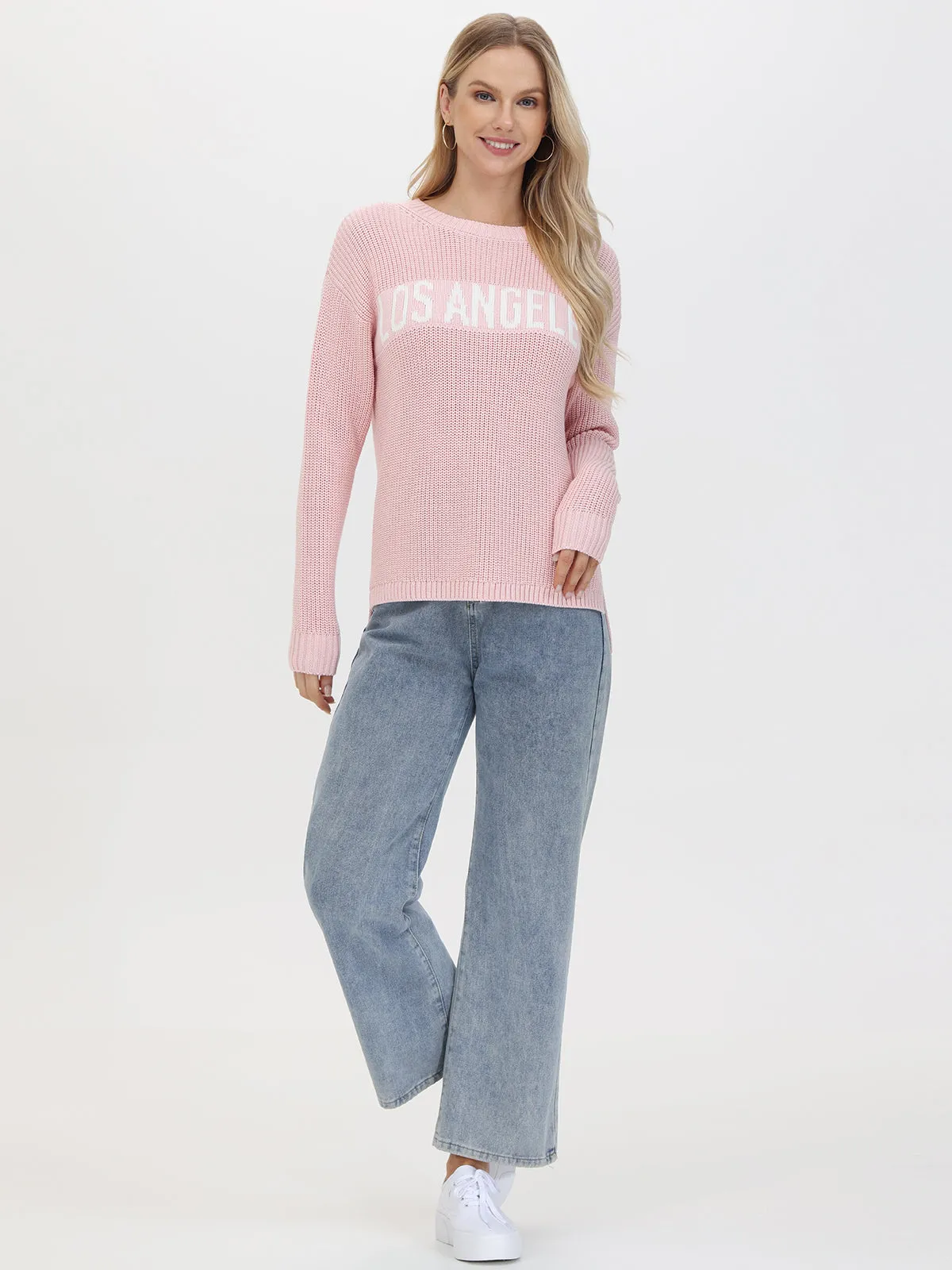 Los Angeles: Crewneck Shaker Stitch Sweater