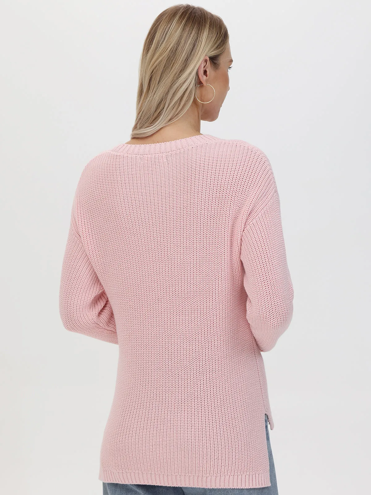 Los Angeles: Crewneck Shaker Stitch Sweater