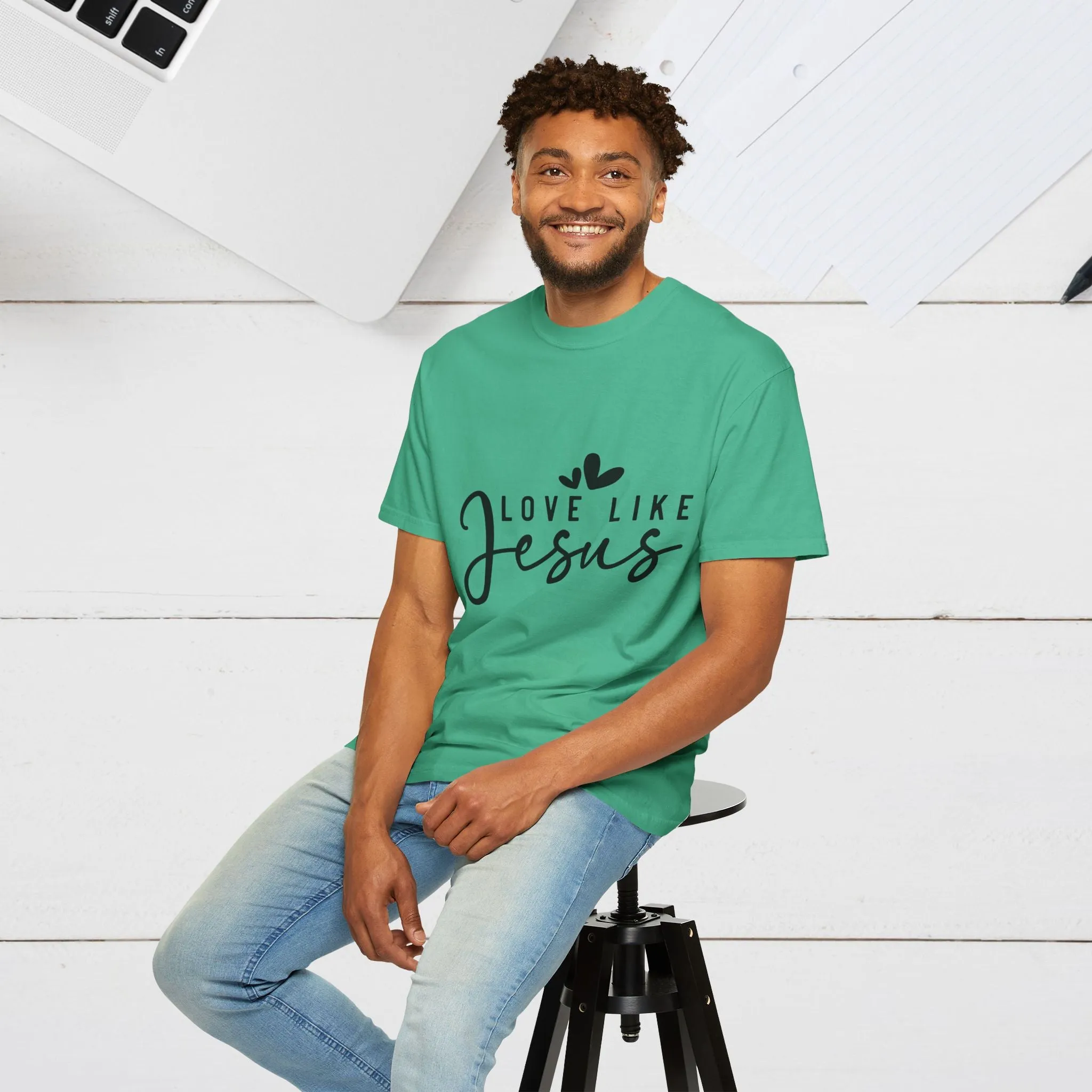 Love Like Jesus Unisex Garment-Dyed T-Shirt - Faith-Inspired Apparel