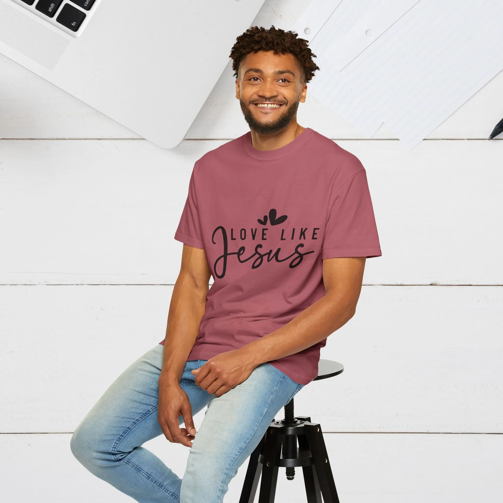 Love Like Jesus Unisex Garment-Dyed T-Shirt - Faith-Inspired Apparel