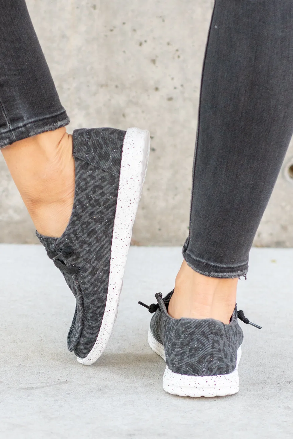 Lucas Cheetah Print Boat Shoes - Black