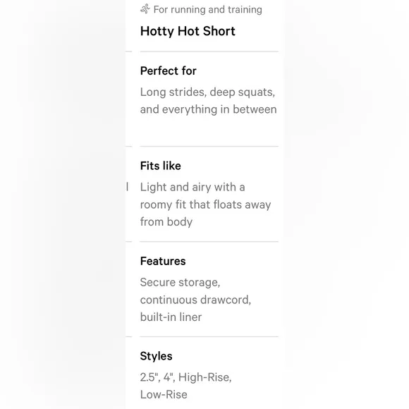 Lululemon Hotty Hot HR 4” inseam