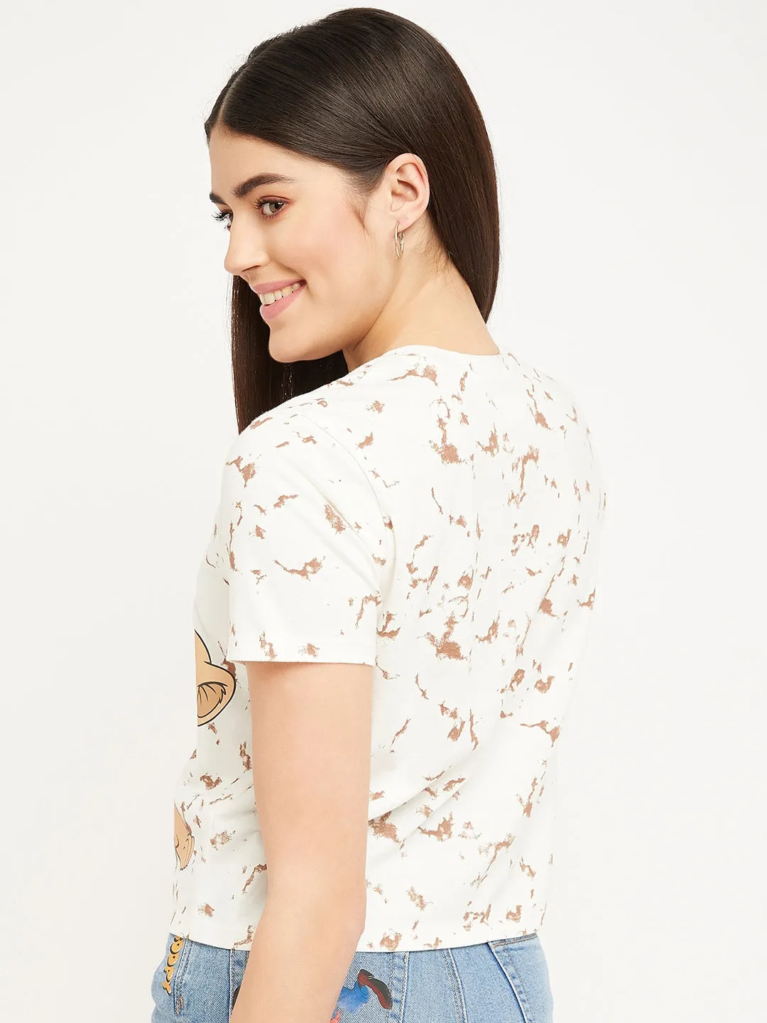 Madame Disney Simba And Nala White Print Top