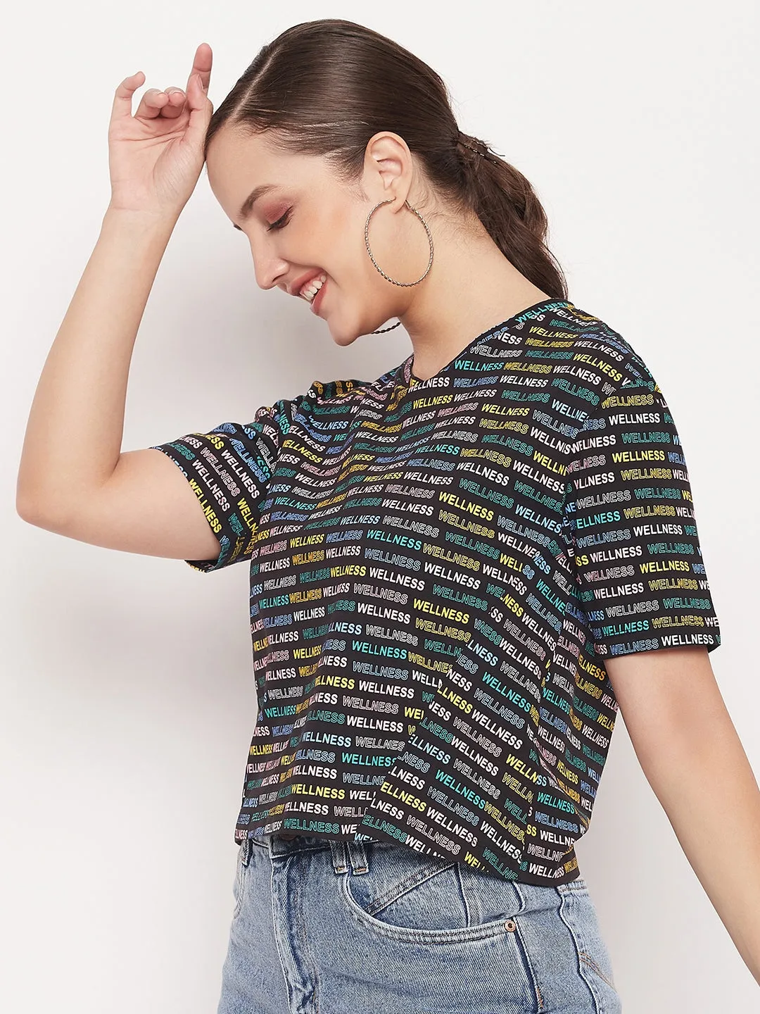 Madame Regular Fit Round Neck Printed Tshirt