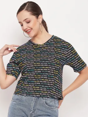 Madame Regular Fit Round Neck Printed Tshirt