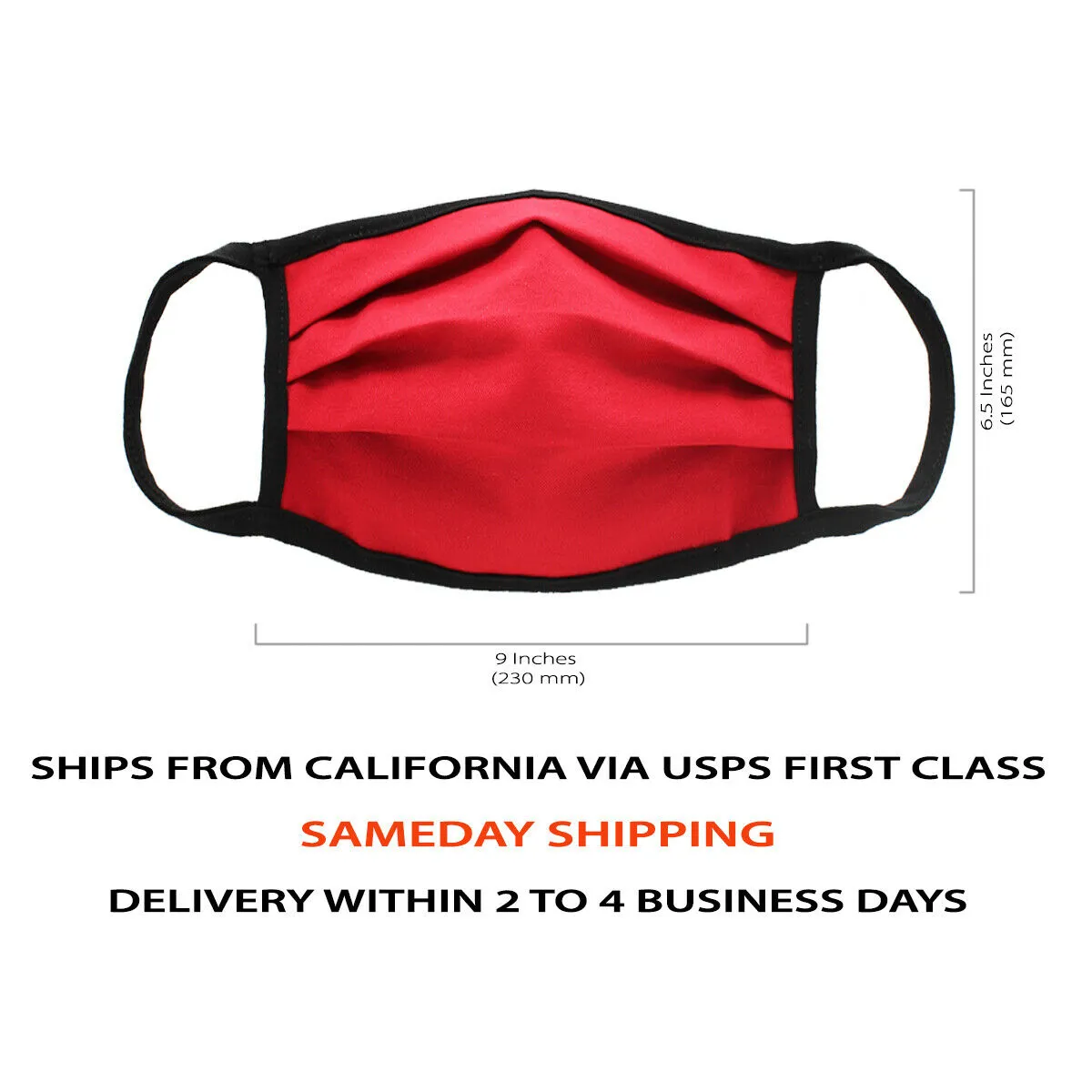 MADE IN USA (3 Red), 1 US Flag (Made in Guatemala), Washable Reusable Anti-dust Cloth Face Mask Protection Double Layer Covering (IN STOCK 2-5 DAYS DELIVERY) - 4 Pack