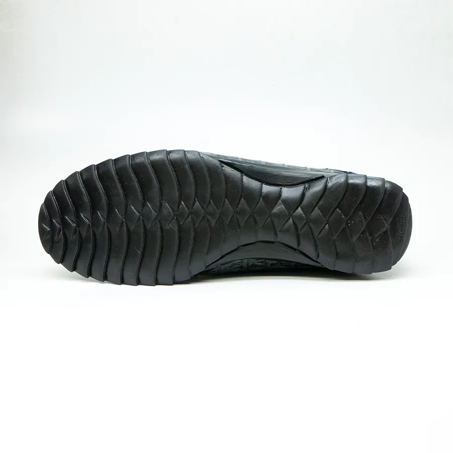 Marco Di Milano Corse Gray/Black Teju Lizard & Caiman Crocodile Sneakers