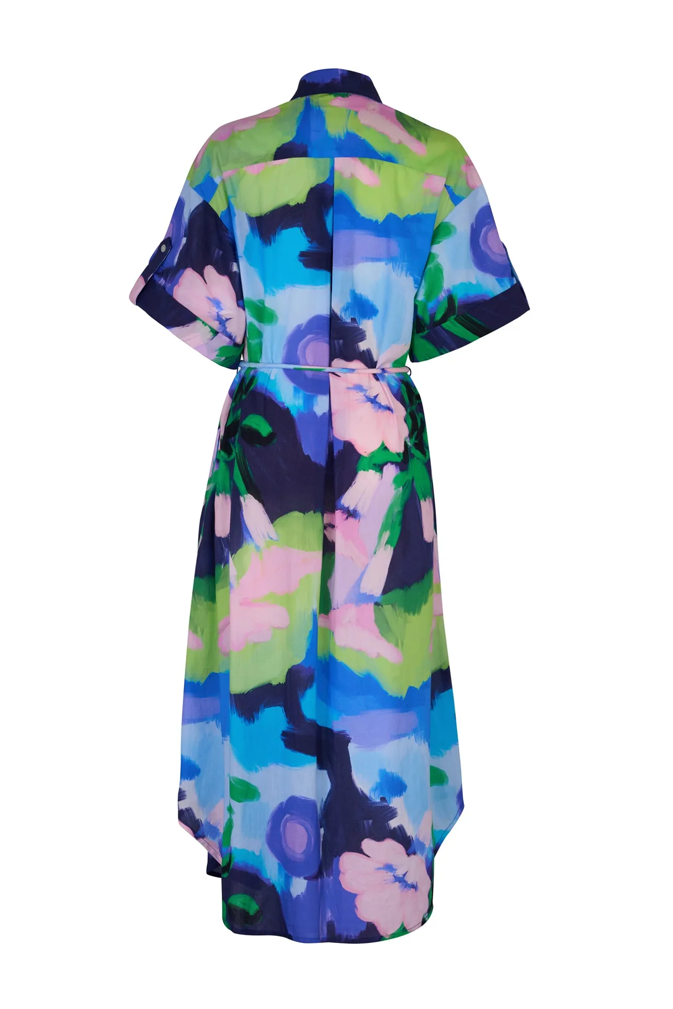 Mari Dress in Oleo Azul Print